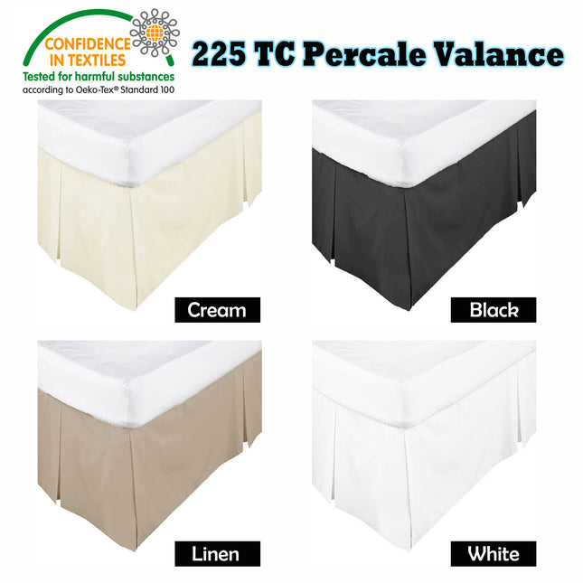 KINGDOM Box Pleated Valance Cream - DOUBLE.