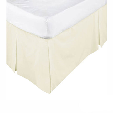 KINGDOM Box Pleated Valance Cream - QUEEN.