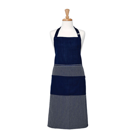 Ladelle Professional Series Stripe Navy Cotton Apron 70 x 95 cm.