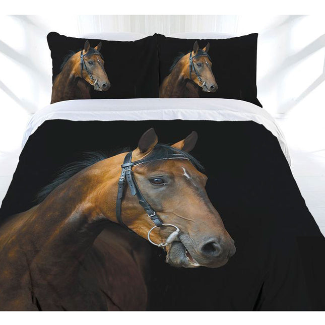 Just Home Dark Rider Quilt Cover Set Single.
