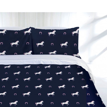 Just Home Just Home Horse Shoe Quilt Cover Set Double.