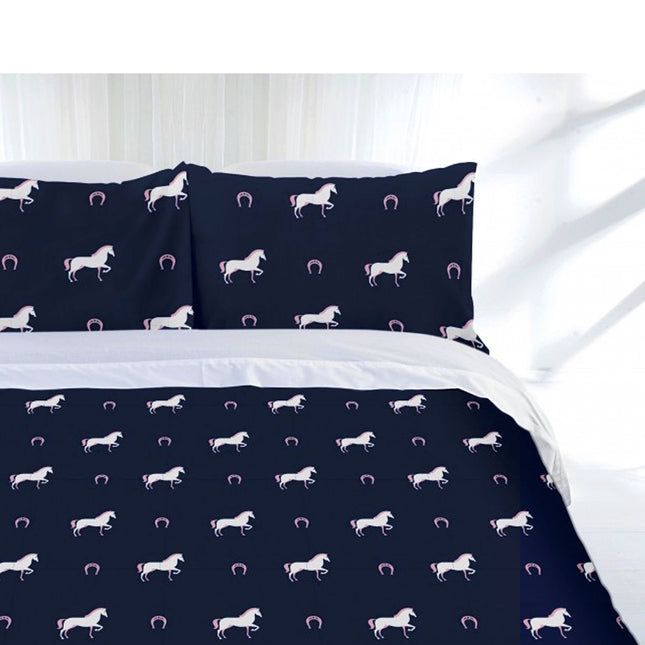 Just Home Just Home Horse Shoe Quilt Cover Set Double.