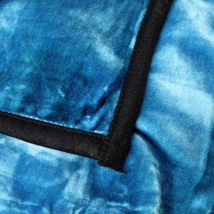 800GSM Luxury Reversible Animal Pattern Mink Blanket Queen 200 x 240 cm Three Tigers Blue.