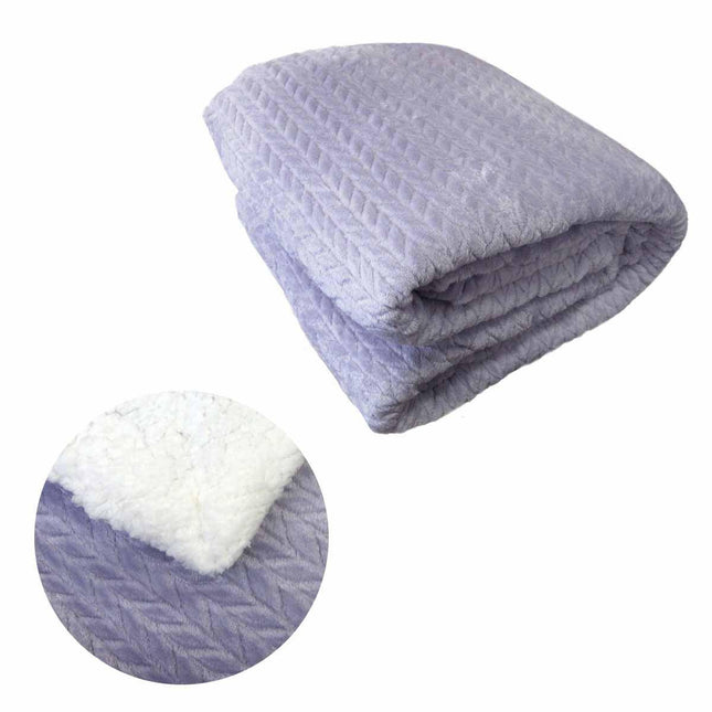 Ardor Liam Lilac Winter Fleece Blanket with Sherpa Reverse 150x200cm.