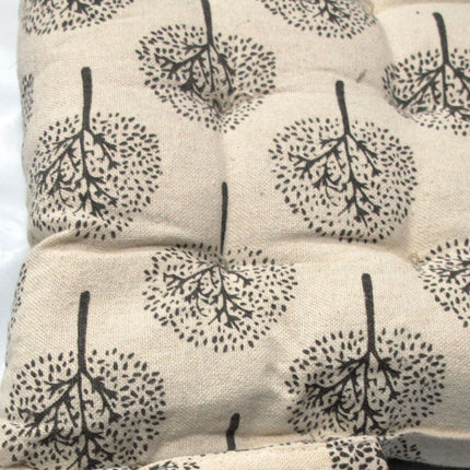 Lylac Homewares Tree of Life Set of 2 Cotton Chair Pads Natural.