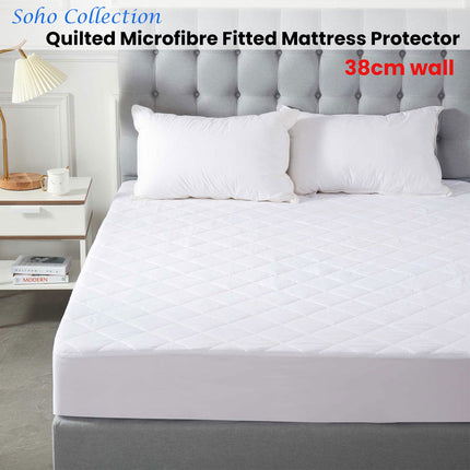 Soho Collection Quilted Microfibre Fitted Mattress Protector 38cm Wall King.