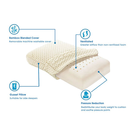Alastairs Nature Basics Sleep System Memory Foam Gusset Pillow 65 x 40 x 13cm.