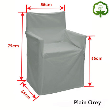 Rans Alfresco 100% Cotton Director Chair Cover - Plain Grey.