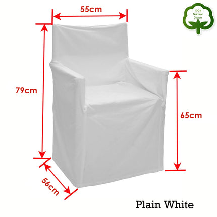 Rans Alfresco 100% Cotton Director Chair Cover - Plain White.