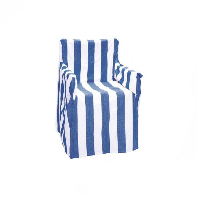 Rans Alfresco 100% Cotton Director Chair Cover - Striped Cobalt Blue.