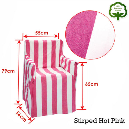 Rans Alfresco 100% Cotton Director Chair Cover - Striped Hot Pink.