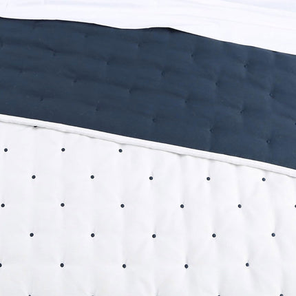 Jenny Mclean Swiss Dots Blue 3 Piece Coverlet Set King.