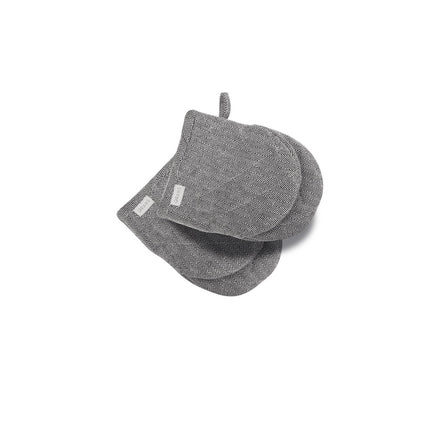 Rans Herringbone Black Cotton Set of 2 Oven Mini Gloves.