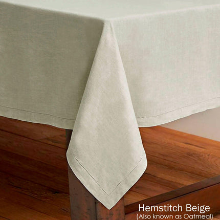 Rans Pure Cotton Hemstitch Tablecloth 205 x 205 cm - Beige.