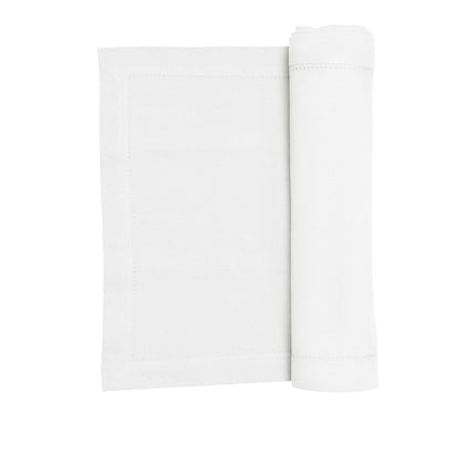 Rans Elegant Hemstitch Table Runner White.