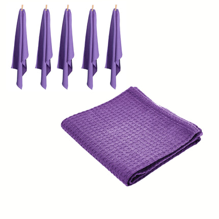 Rans Set of 6 Cotton Waffle Tea Towels 50x70 cm - Lilac (Purple).