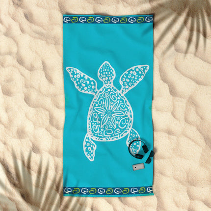 Rans Premium Cotton Jacquard Beach Towel Turtle.