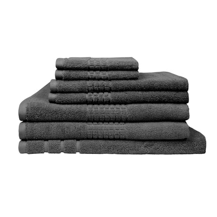Rans Montage 7 Piece Cotton Bath Towel Set - Charcoal.
