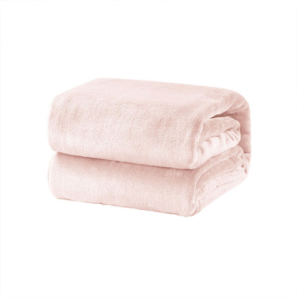 Super Soft Micro Flannel Plush Blanket Single 150 x 220 cm Blush.
