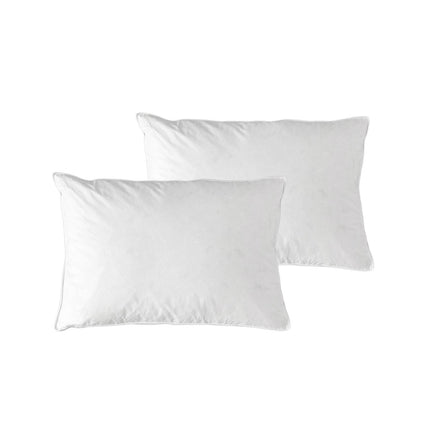 At Home Homewares Pack of 2 Standard Machine Washable Feather Pillows 45 x 70 +13 cm.