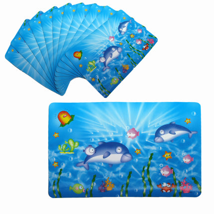 Set of 12 PVC Easy Care Placemats - Dolphin Love.