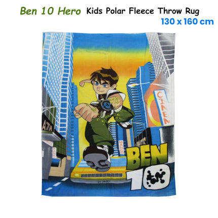 Ben 10 Hero Printed Polar Fleece Throw Rug 130 x 160 cm.