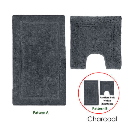2200GSM 2 Pce Axel 100% Cotton Bath Mat Set Charcoal.