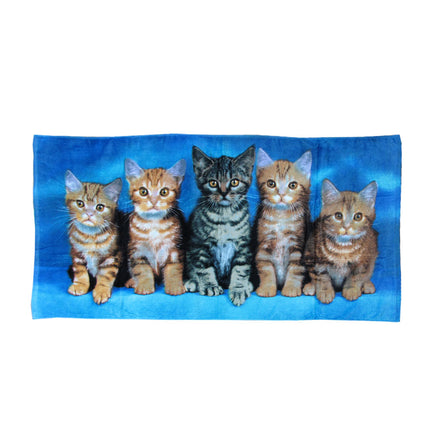 Curious Kittens Cotton Beach Towel.