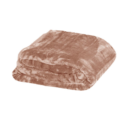 750gsm 3.5kg Double Layer Faux Mink Blanket Queen 200x240 cm Light Mocha.