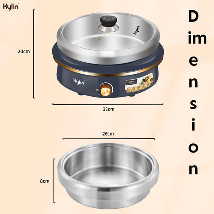 Kylin Electric 1500W Hotpot with Stainless Steel Inner Pot 4L AU-K2011.