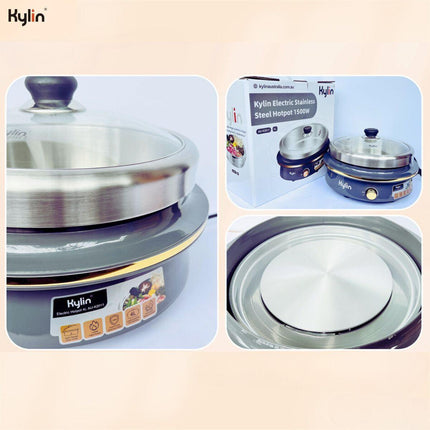 Kylin Electric 1500W Hotpot with Stainless Steel Inner Pot 4L AU-K2011.
