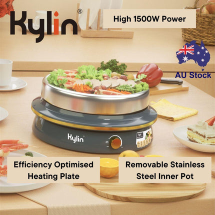 Kylin Electric 1500W Hotpot with Stainless Steel Inner Pot 4L AU-K2011.