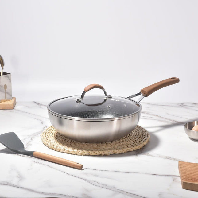 Kylin 3 Layer Stainless Steel Non Stick Noka Wok 30cm.