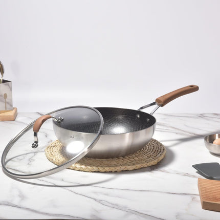 Kylin 3 Layer Stainless Steel Non Stick Noka Wok 30cm.