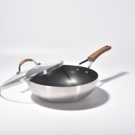 Kylin 3 Layer Stainless Steel Non Stick Noka Wok 30cm.