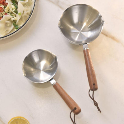Kylin 304 Stainless Steel Oil Poured Pot With Wood Handle 120ml.