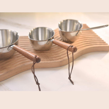 Kylin 304 Stainless Steel Oil Poured Pot With Wood Handle 120ml.