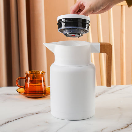 Kylin 304 Stainless Steel Japanese Vaccum Jug 1.3L - White.