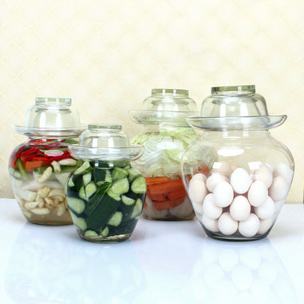 Premium Chinese and Korean Fermentation Pickle Glass Jar Kimchi Sauerkraut Canisters & Jars Small 2.5L.