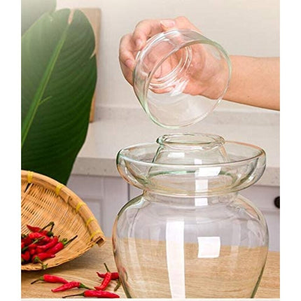 Premium Chinese and Korean Fermentation Pickle Glass Jar Kimchi Sauerkraut Canisters & Jars Large 7.5L.