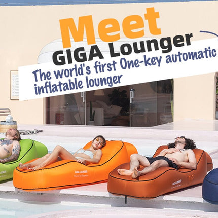 Giga Lounger Lazy Camping Air Bag Sofa Bed for Beach Sleeping Navy blue.