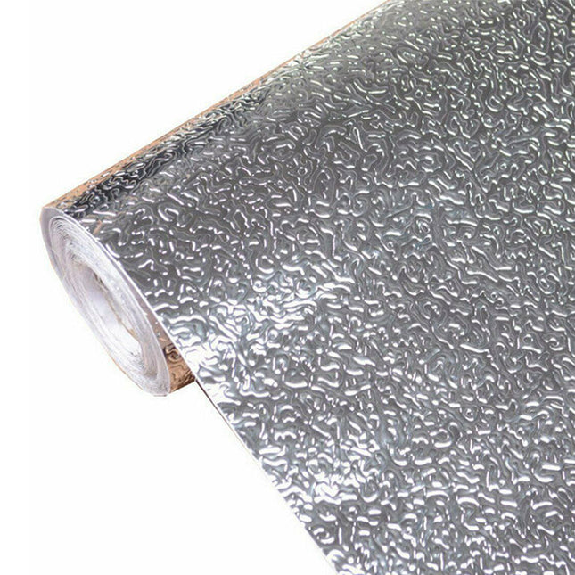 Aluminum Foil Sticker Self Adhesive Oil-proof Waterproof Kitchen Cabinet Wall(60*300cm).