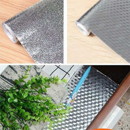 Aluminum Foil Sticker Self Adhesive Oil-proof Waterproof Kitchen Cabinet Wall(60*300cm).
