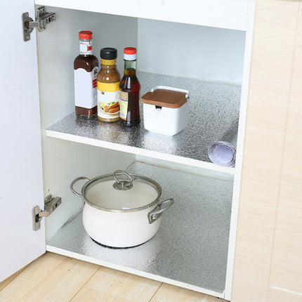 Aluminum Foil Sticker Self Adhesive Oil-proof Waterproof Kitchen Cabinet Wall(60*300cm).
