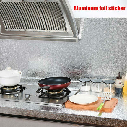 Aluminum Foil Sticker Self Adhesive Oil-proof Waterproof Kitchen Cabinet Wall(60*500cm).