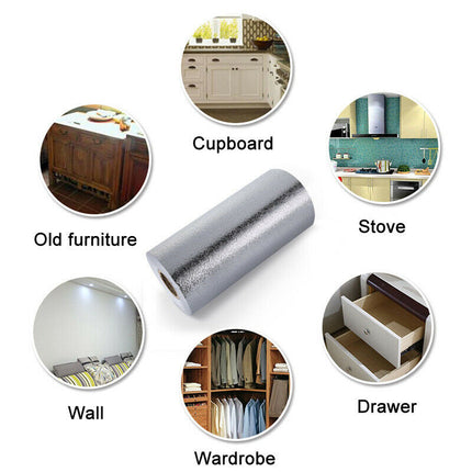Aluminum Foil Sticker Self Adhesive Oil-proof Waterproof Kitchen Cabinet Wall(60*500cm).