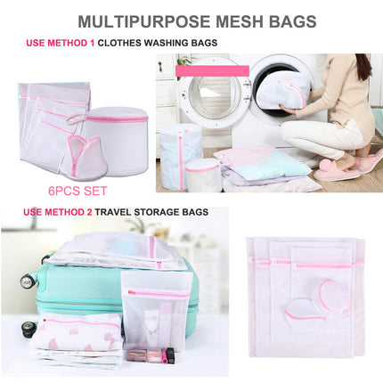 Washing Bag Pack Set Of 6 Laundry Bags Mesh Lingerie Delicate clothes Wash Bags.