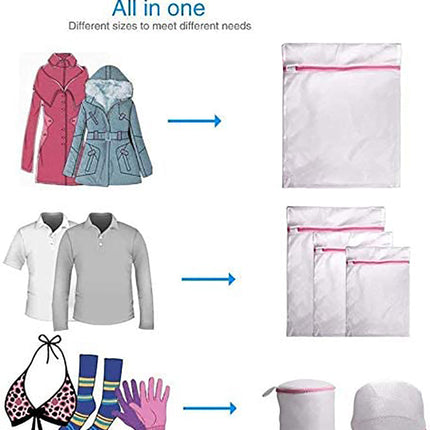 Washing Bag Pack Set Of 6 Laundry Bags Mesh Lingerie Delicate clothes Wash Bags.