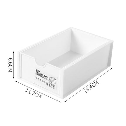 4 Pcs Set Stackable Desktop storage Box Drawer Transparent Plastic Stationery Cosmetic Organizer Box(Clear).