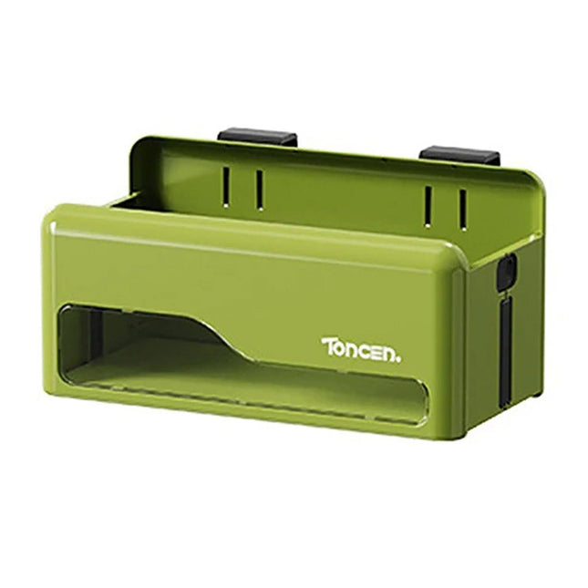 Foldable Hanging Storage Box No Drilling Required Wall-mounted Organizer (Green).